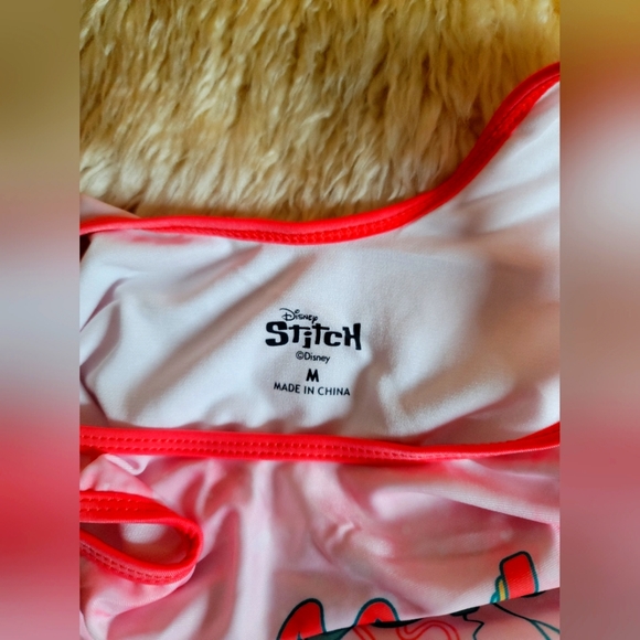 Disney Stitch Girl's One Piece Swimsuit Light Pink Tie Dyed Size M(7/8)NWT - Picture 10 of 16